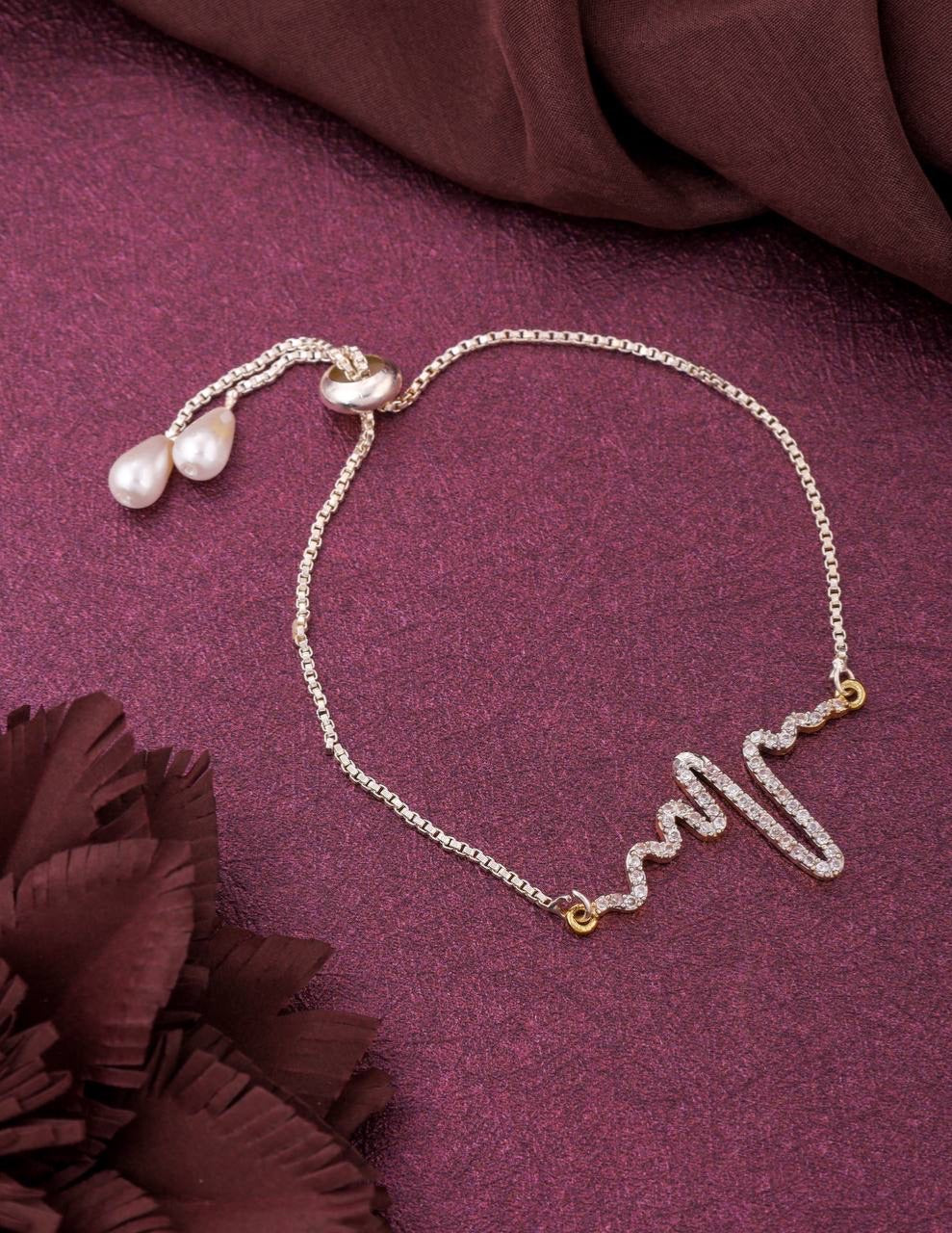 Elegant Wave Diamond Chain Bracelet