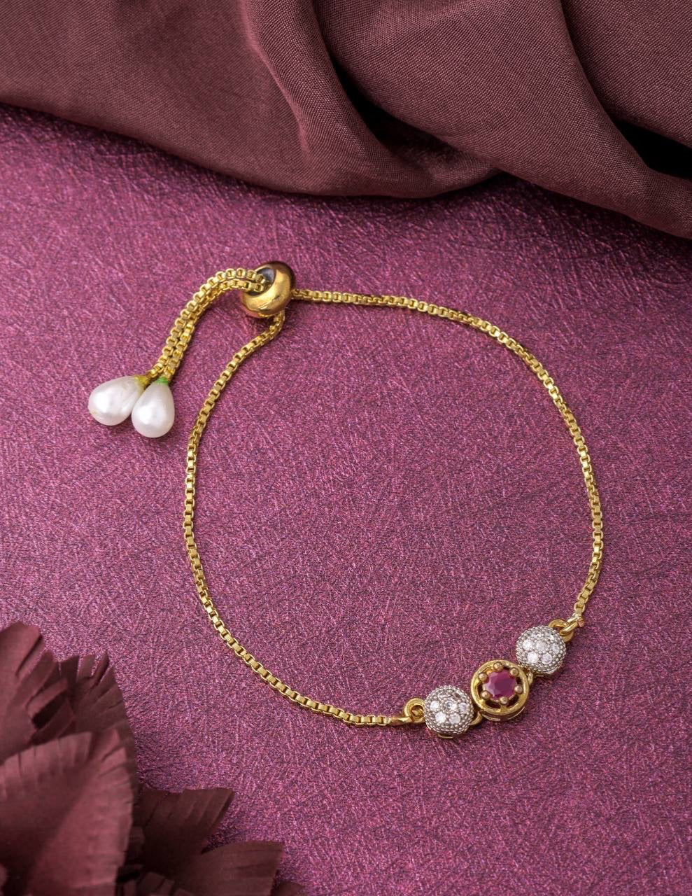 Royal Ruby Charm Adjustable Bracelet