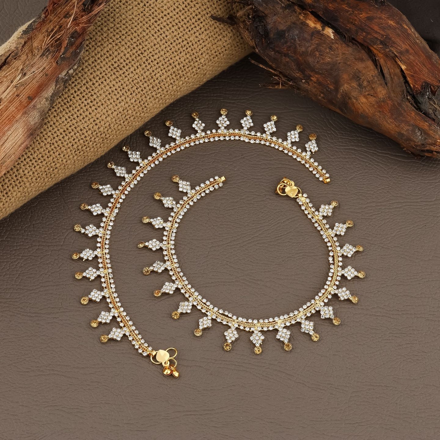 Radiant Sparkle Dual-Tone Anklet Set