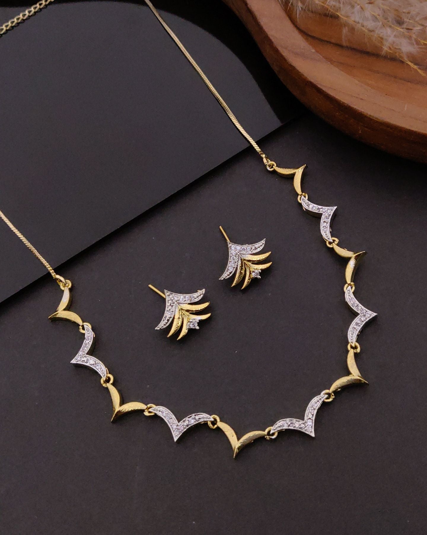 Celestial Spark Diamond-Style Necklace Set