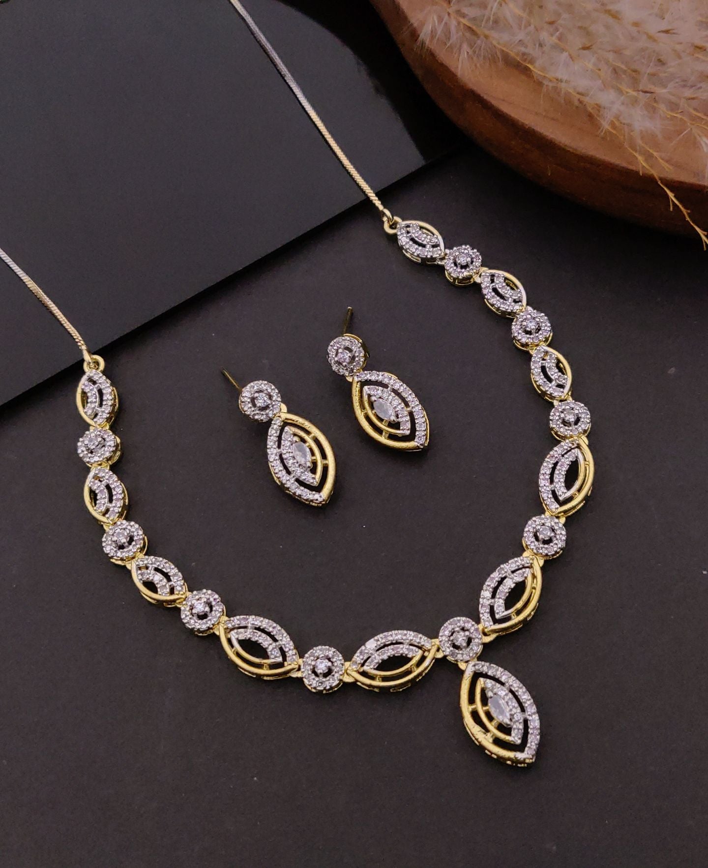Celestial Spark Diamond-Style Necklace Set