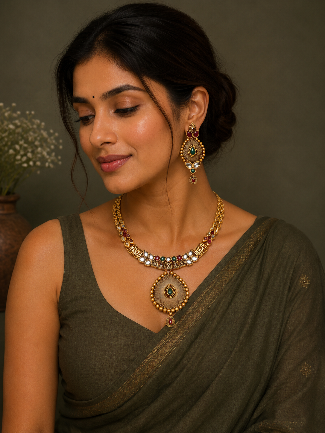 Regal Temple Heritage Necklace Set