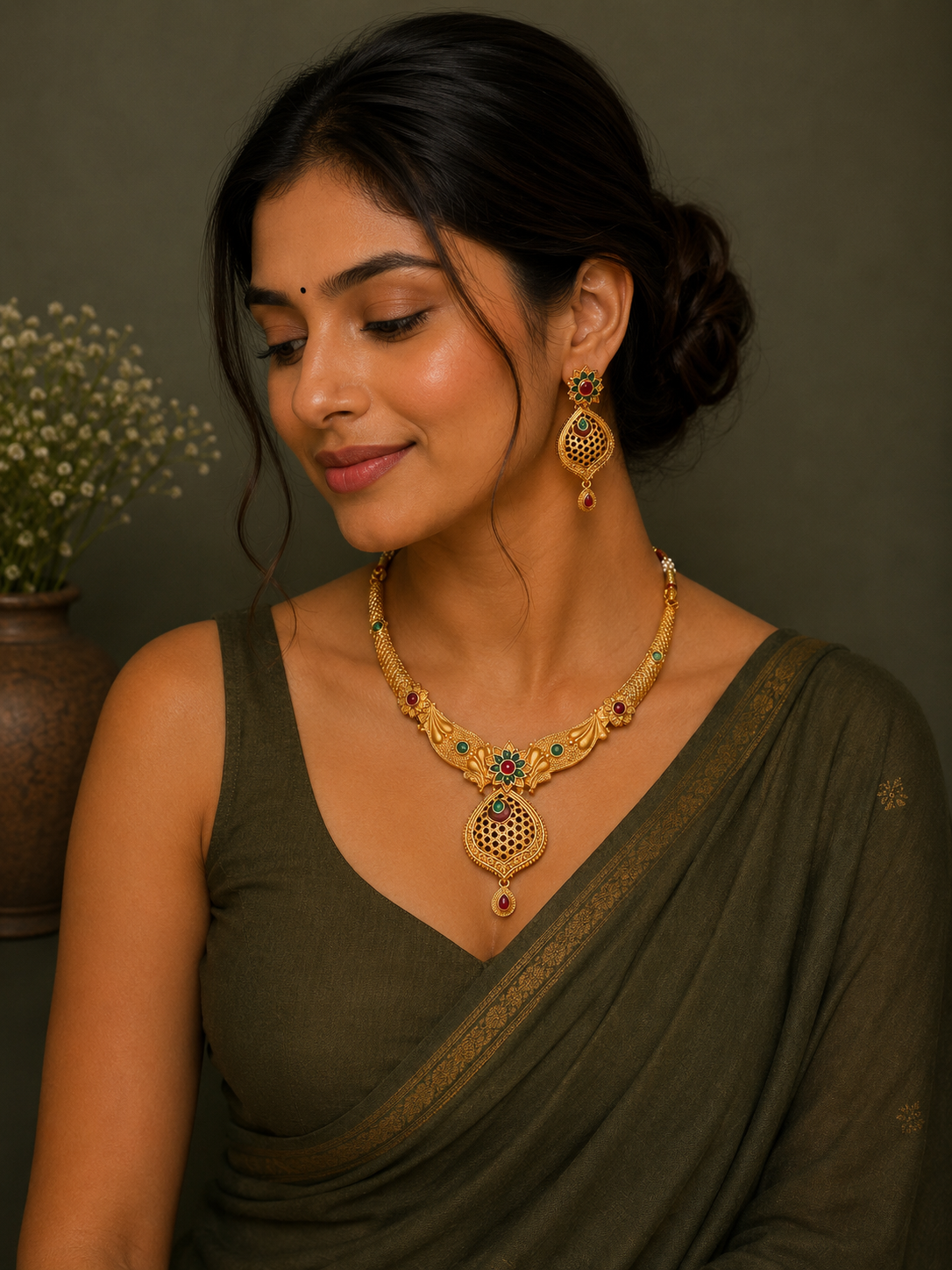 Royal Antique Gold Necklace Set