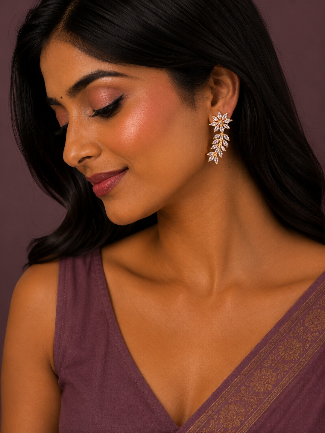 Crystal Floral Vine Earrings