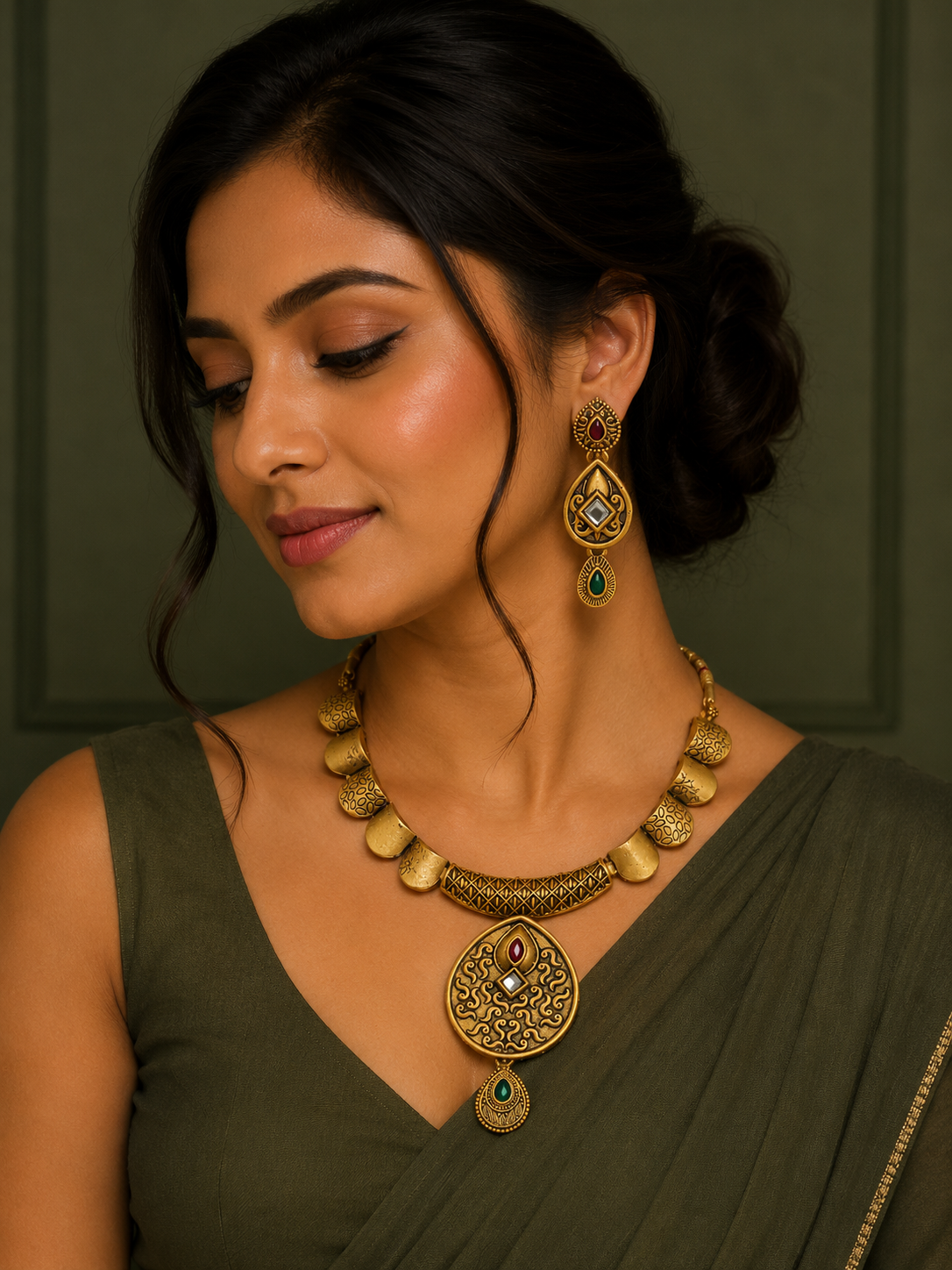 Regal Heritage Temple Necklace Set