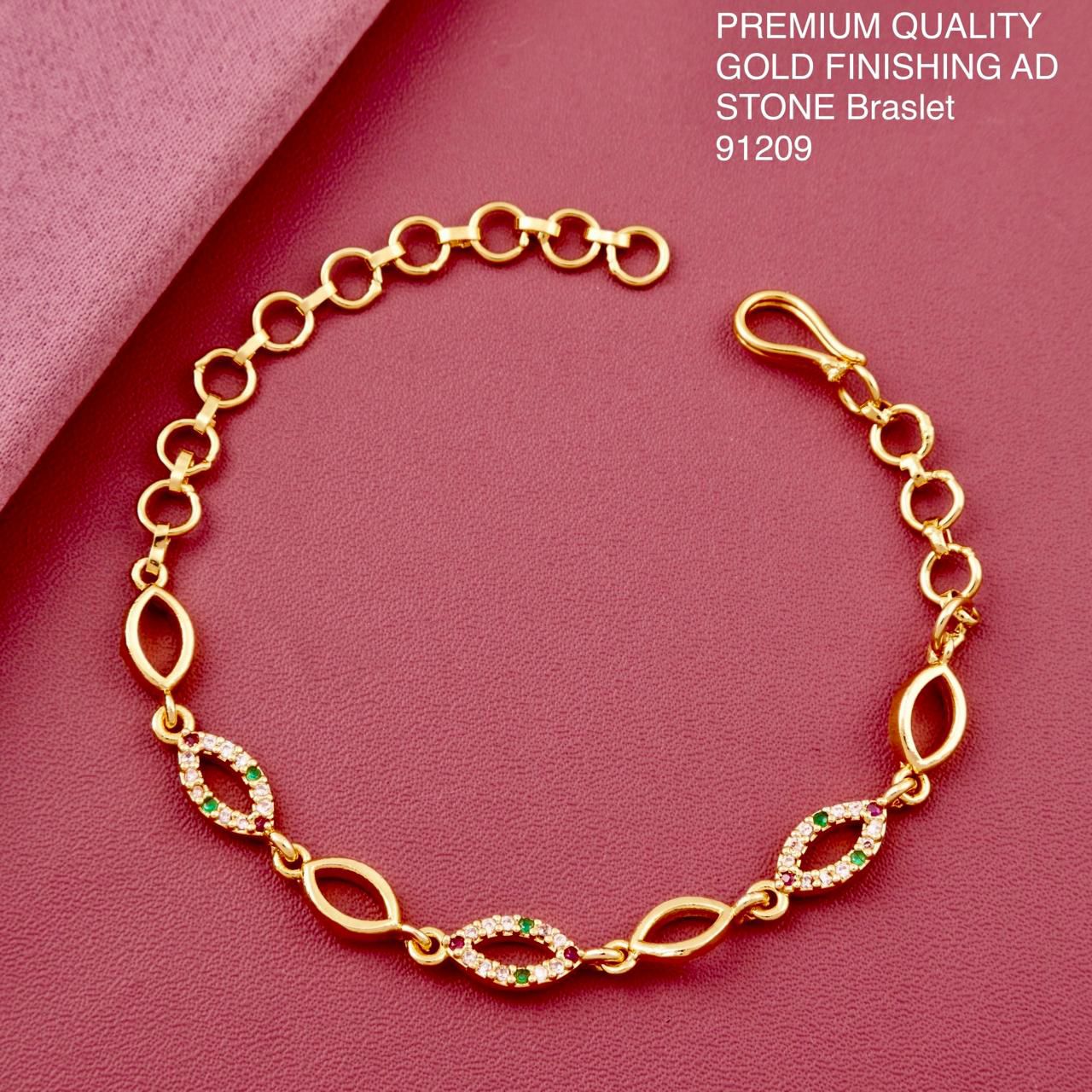 Elegant Marquise Link Gold Bracelet