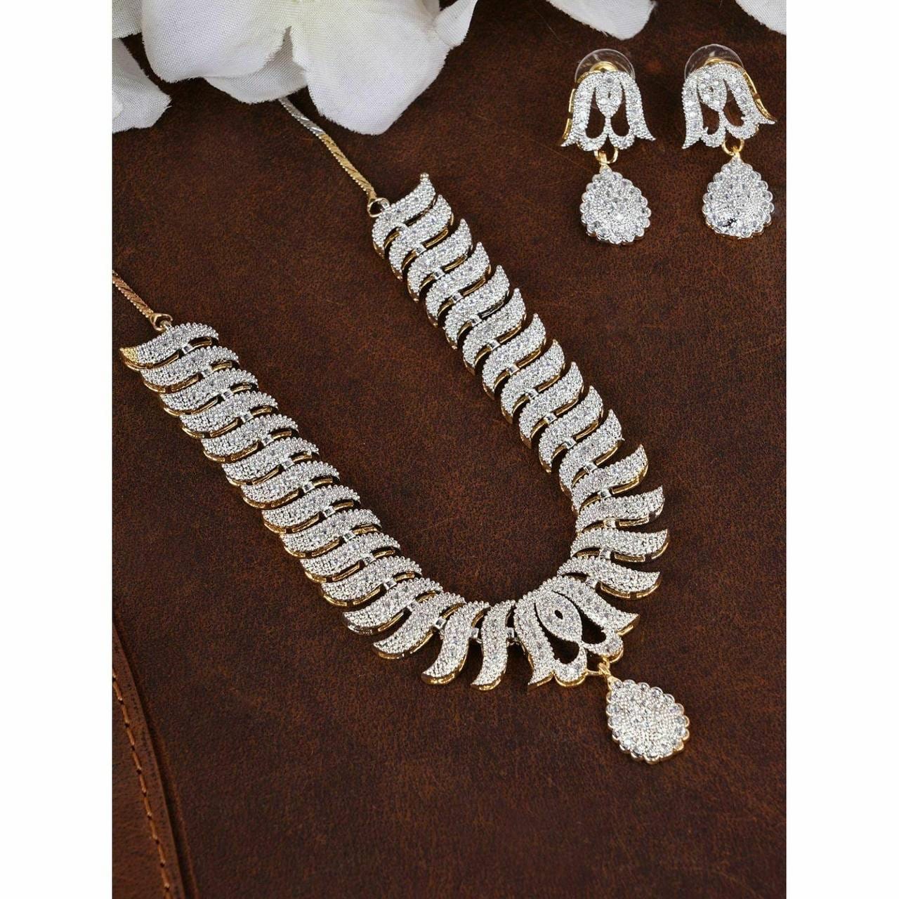 Diamond Cascade Elegance Necklace Set