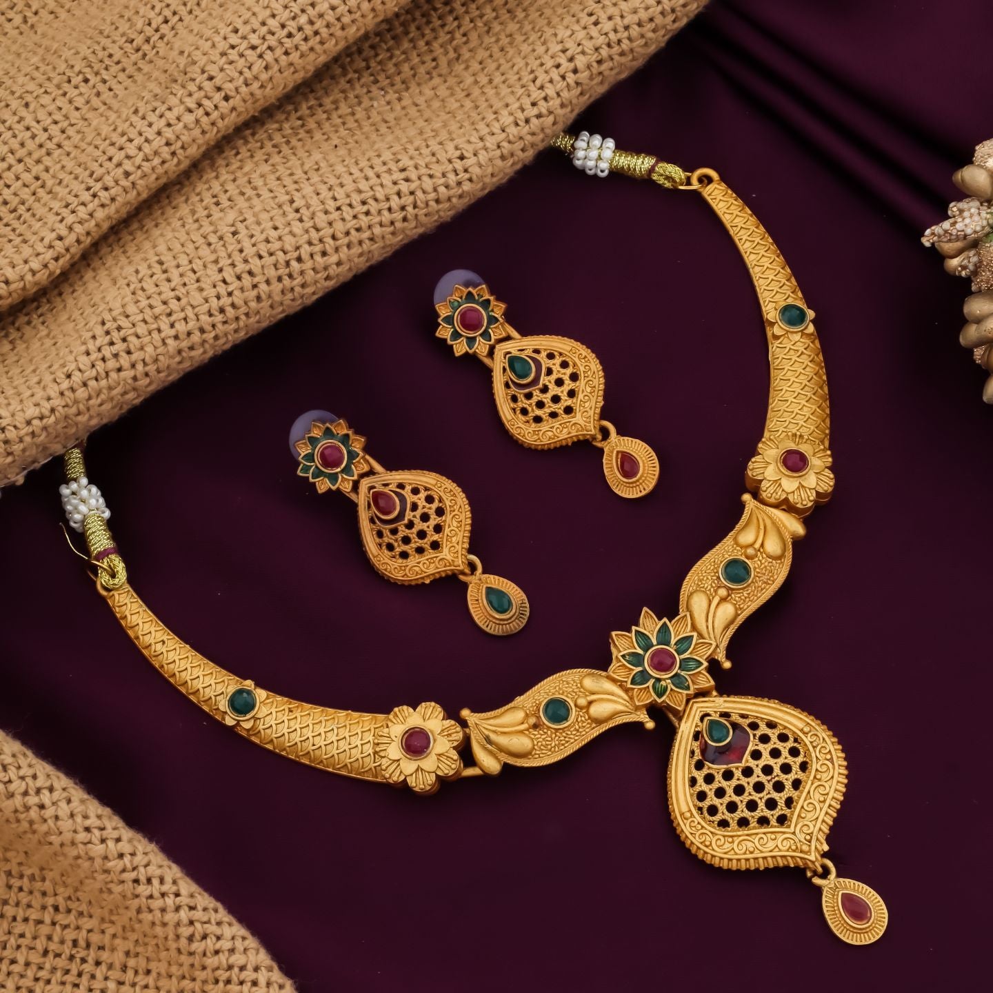 Royal Antique Gold Necklace Set