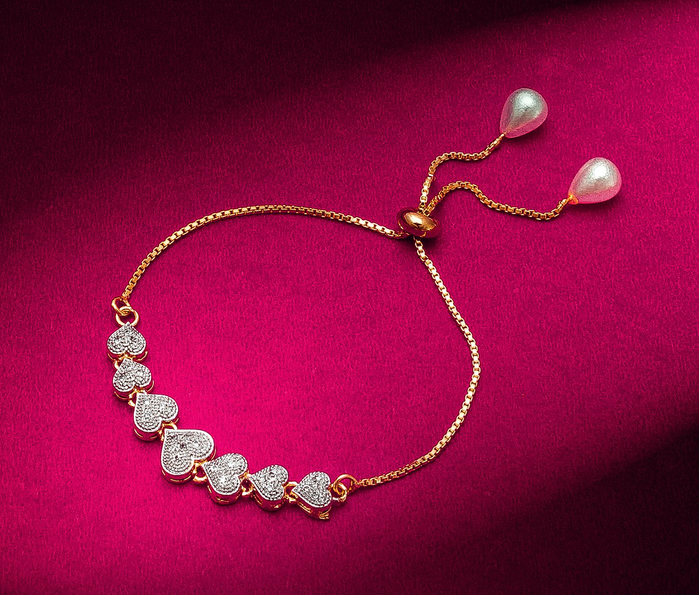 Golden Heart Charm Adjustable Bracelet