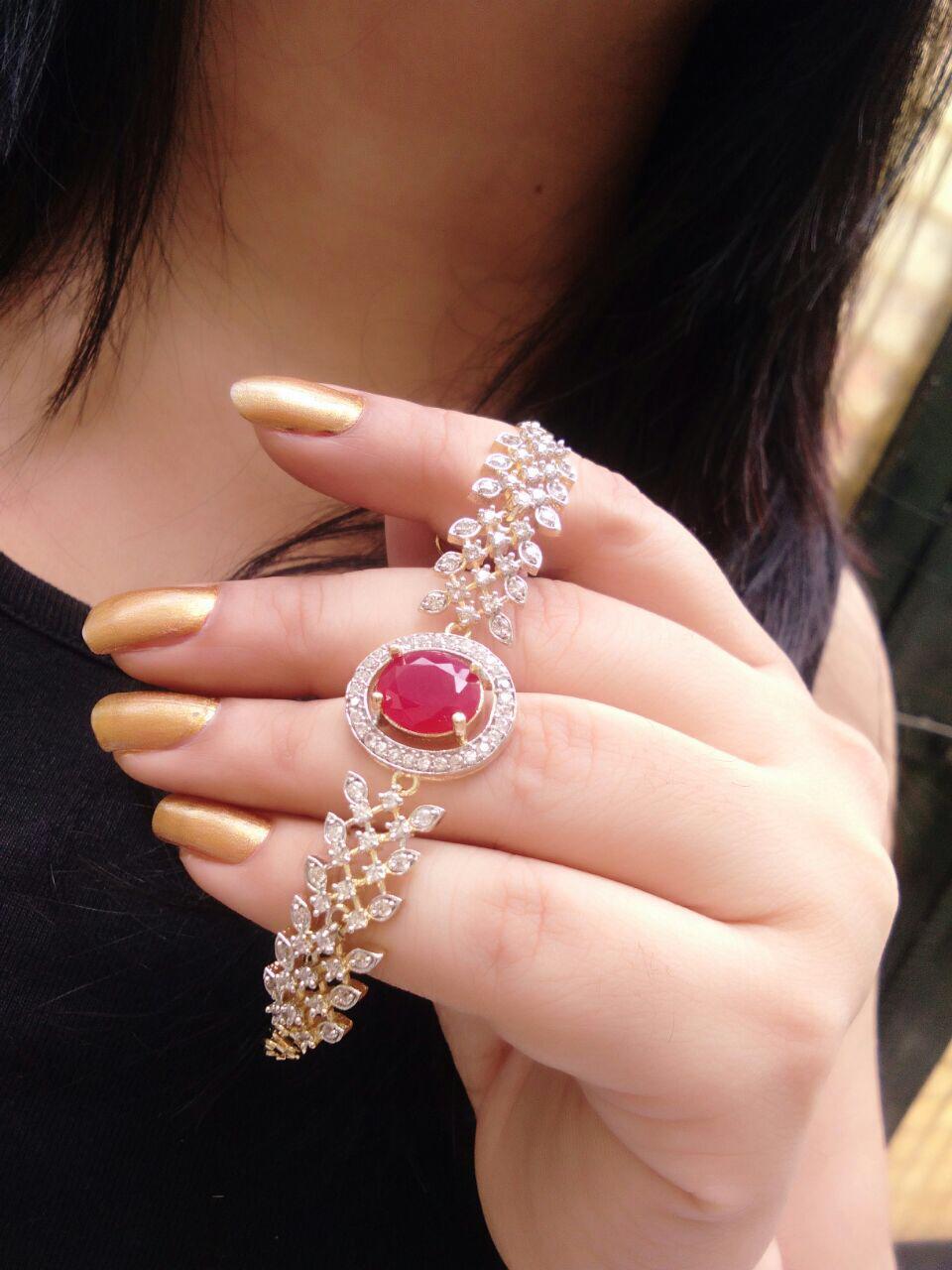 Royal Noir Statement Hand Harness Bracelet
