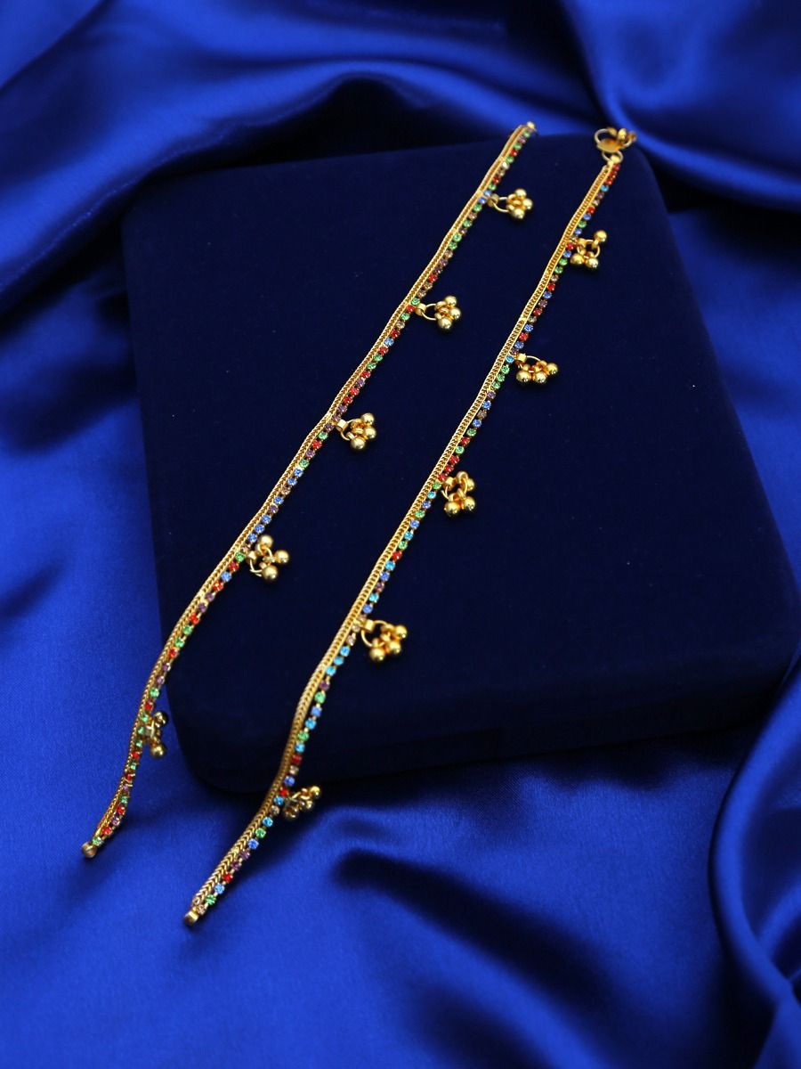 Navratna Charm Gold Anklet