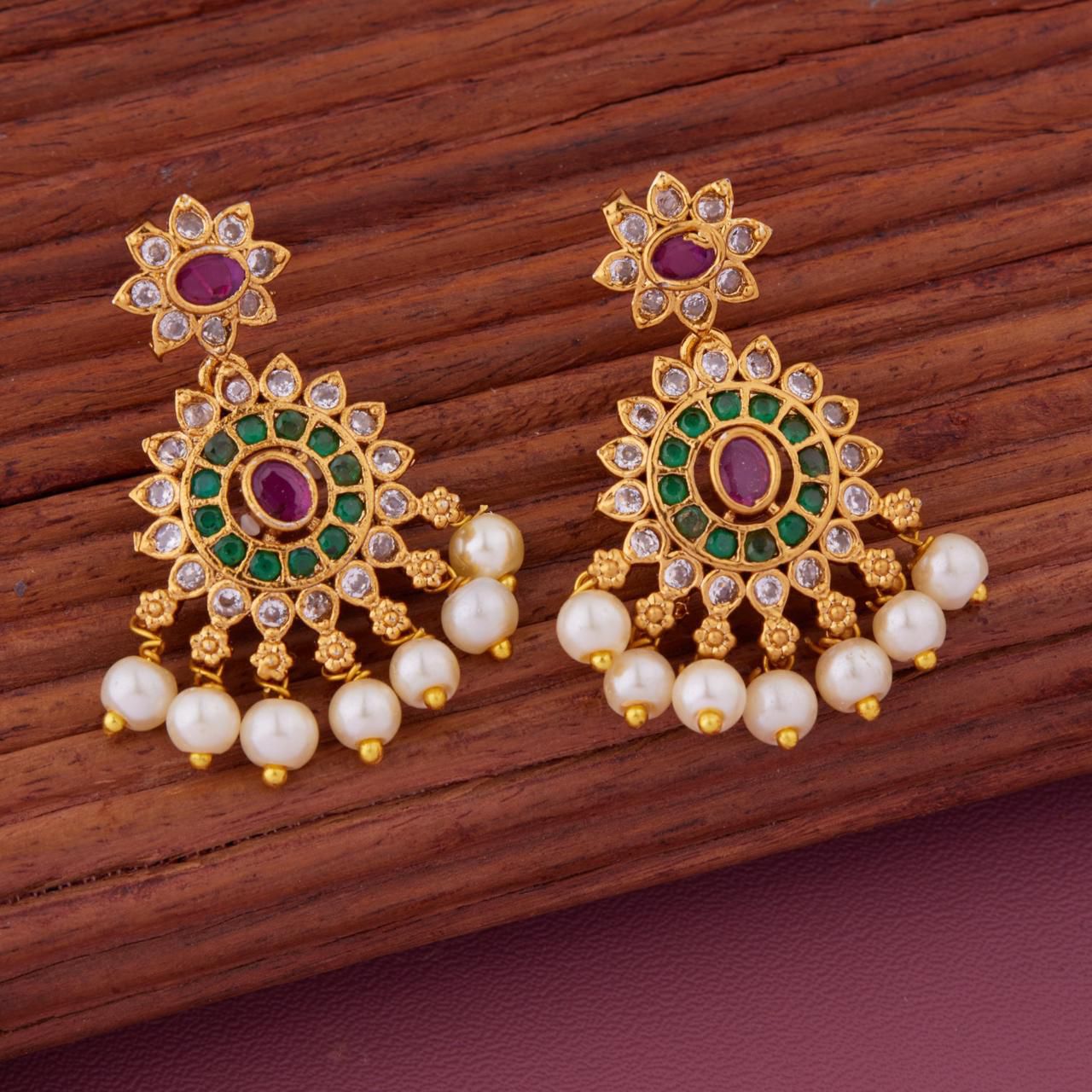 Royal Kundan Pearl Drop Earrings