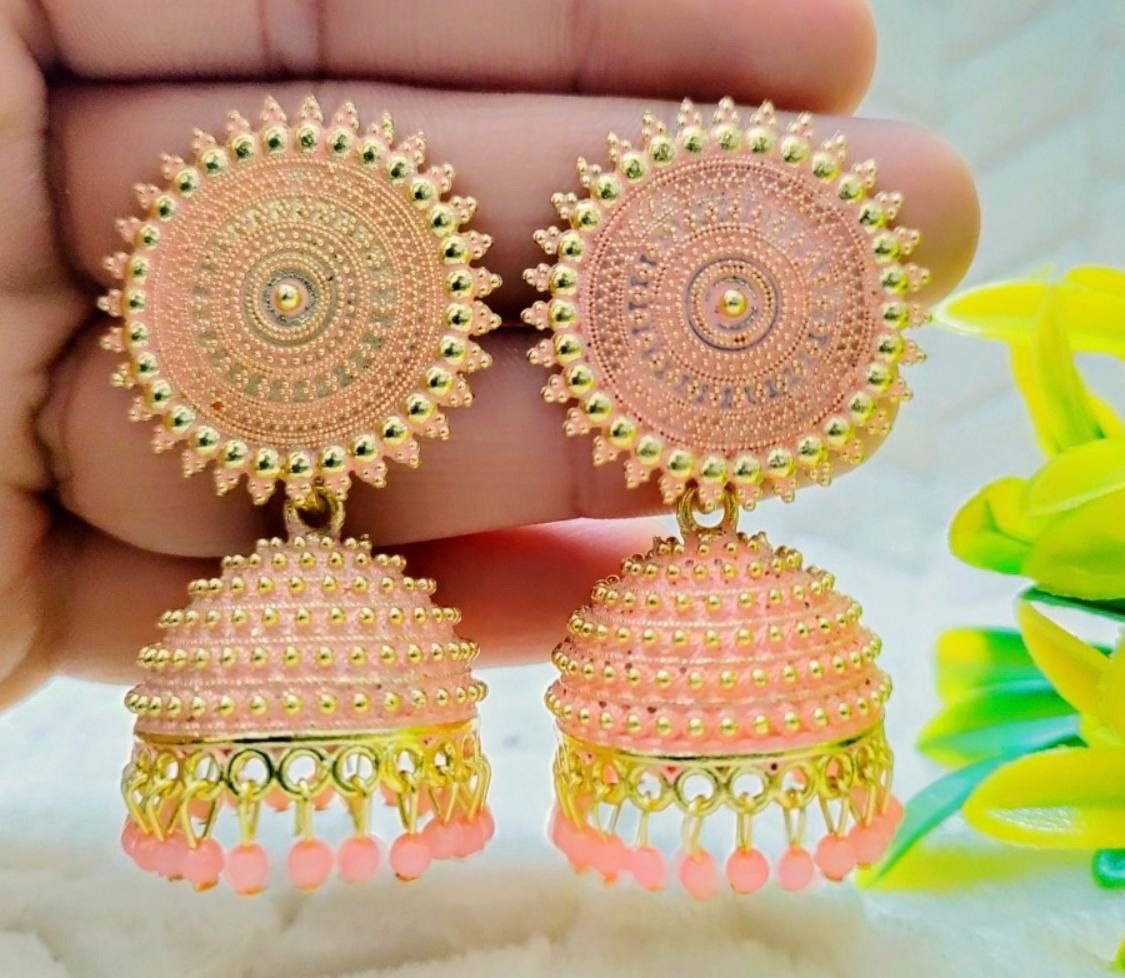 Rosé Glow Dome Earrings ( Jhumkas )