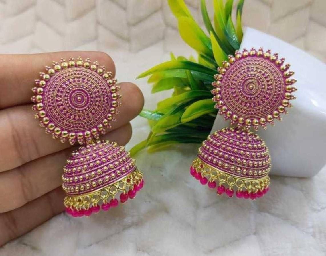 Rosé Glow Dome Earrings ( Jhumkas )