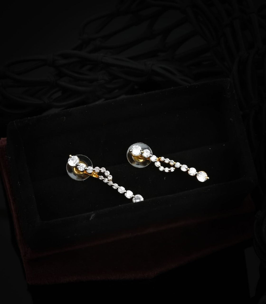 Elegant Crystal Chain Drop Earrings