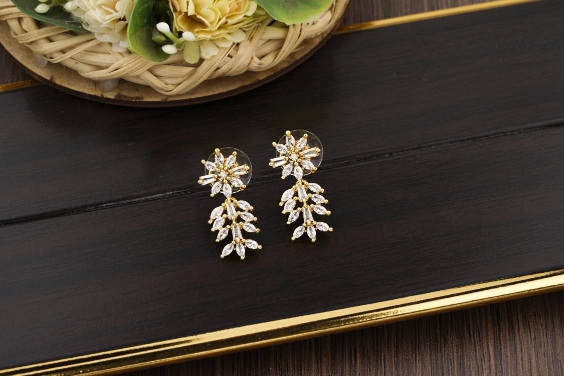 Crystal Floral Vine Earrings
